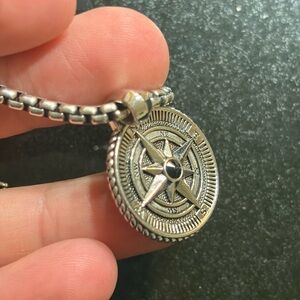 David Yurman Silver Compass Charm